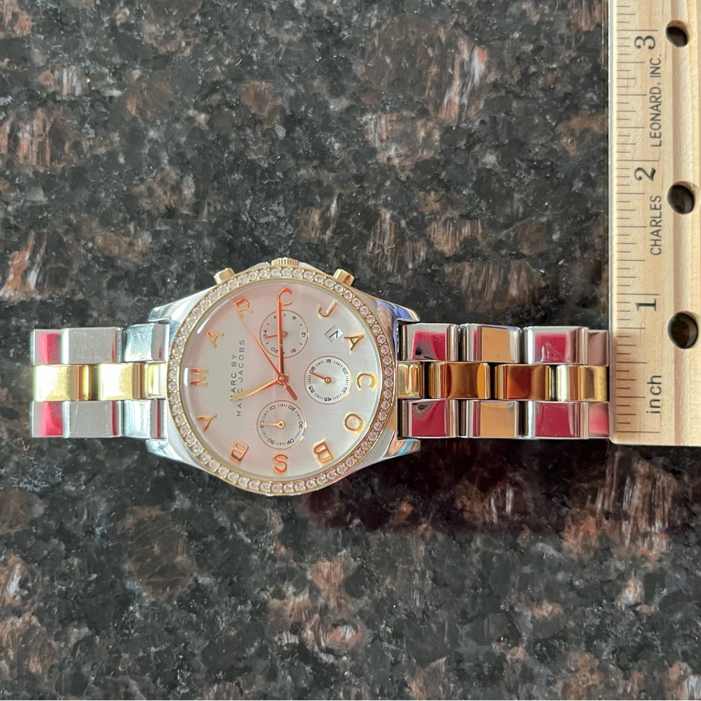 Marc by Marc Jacobs Two-Tone Gold and Silver Crystal Bezel Watch MBM3197 - Picture 5 of 5